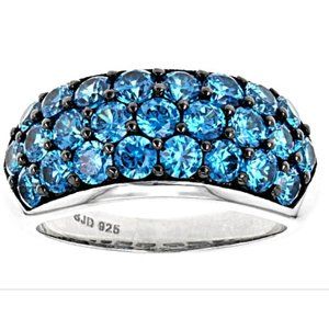 4.90ctw Neon Apatite, Rhodium Over SS, New, Sz. 7